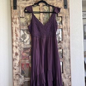 High low purple dress
